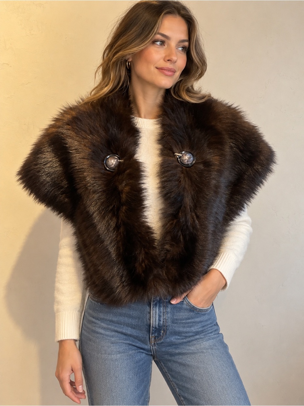 Hudson Bay company fur stole Cape